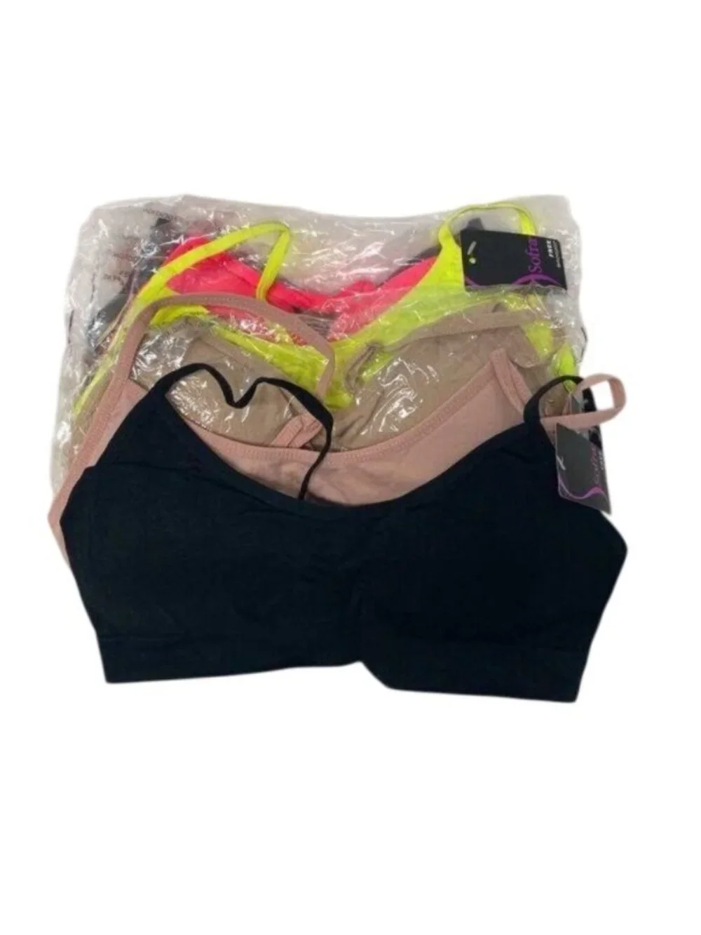 Bundle Of Six Stretchy Everyday Bralettes With Strappy Back
